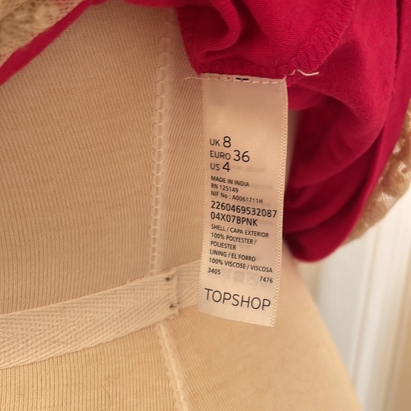 TOPSHOP beaded tank top in pink and beige in wpmen’s US size  4 - Picture 9 of 9